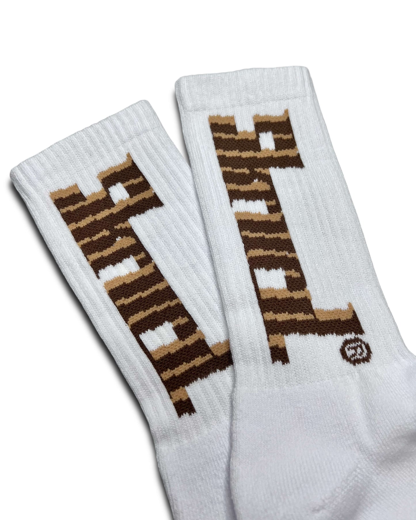 Crisp Logo Socks - Brown/Tan