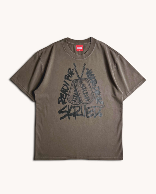 Dog Tags Tee - Vintage Washed Brown