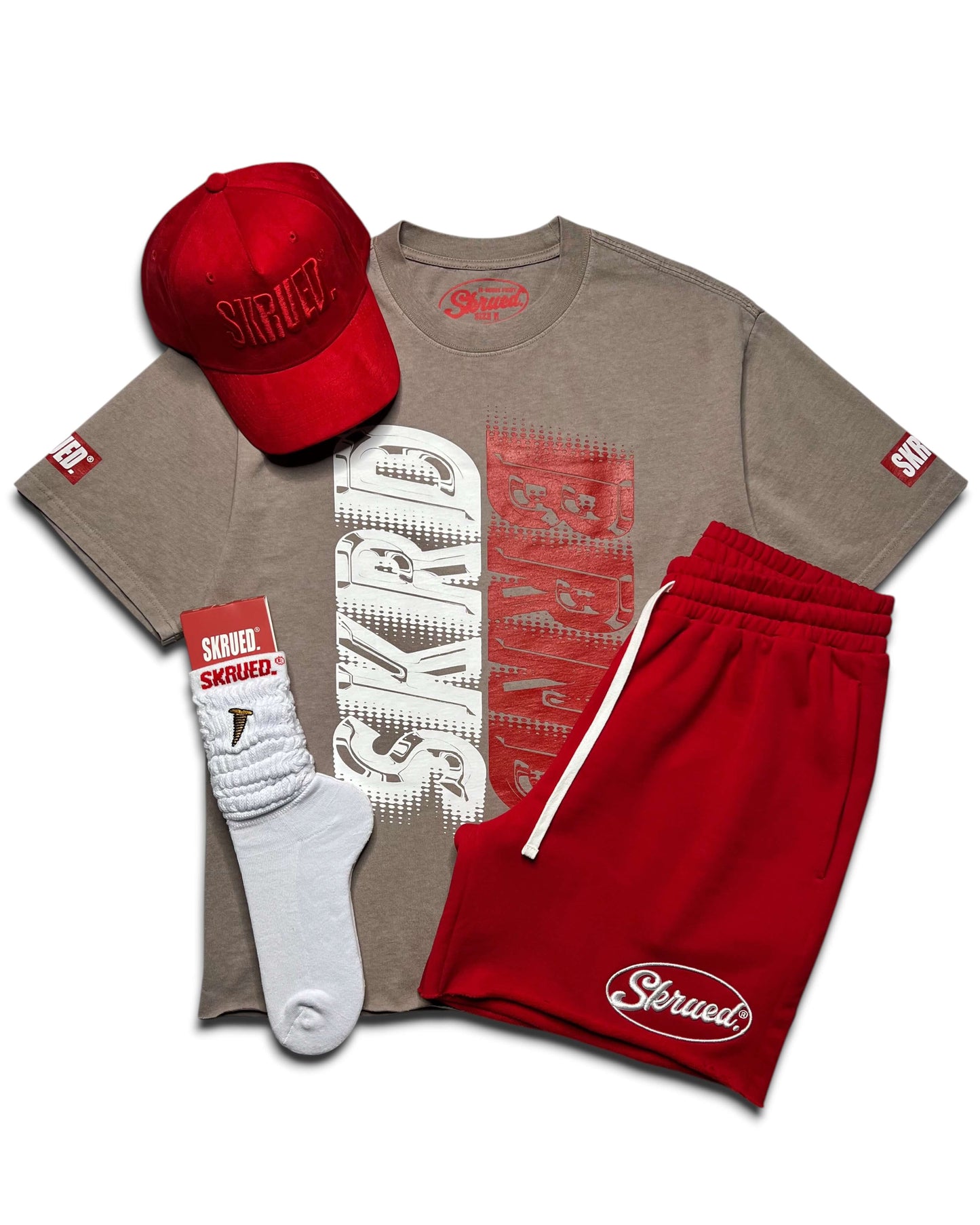 Chunky Oval Shorts - Red