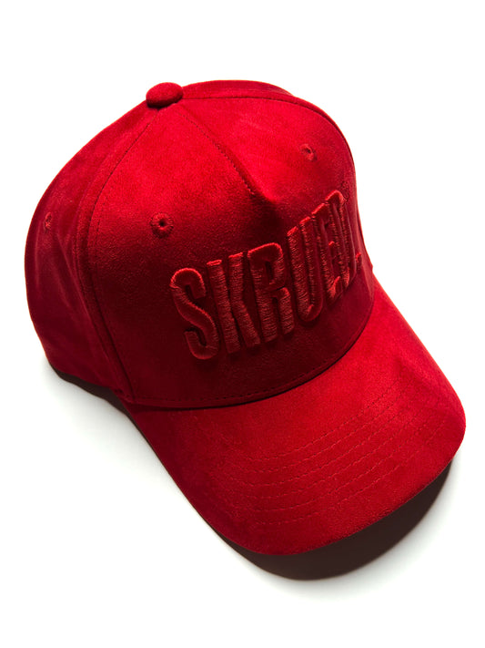 Suede Classic Logo Hat - Fire Red