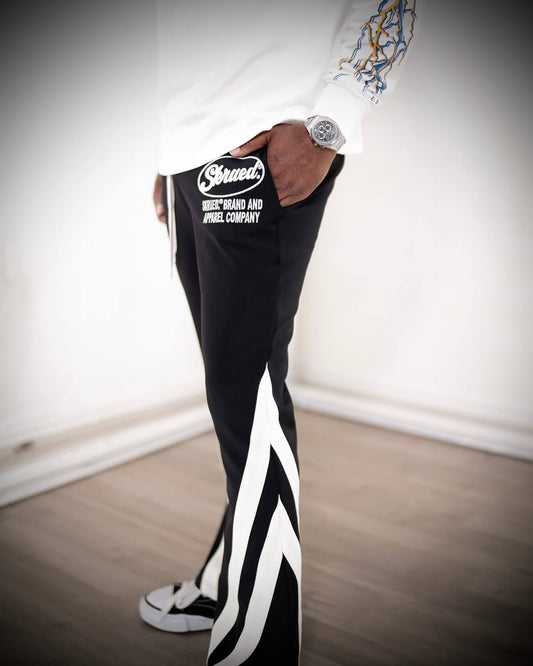 Slanted Stripes Flare Track Pants