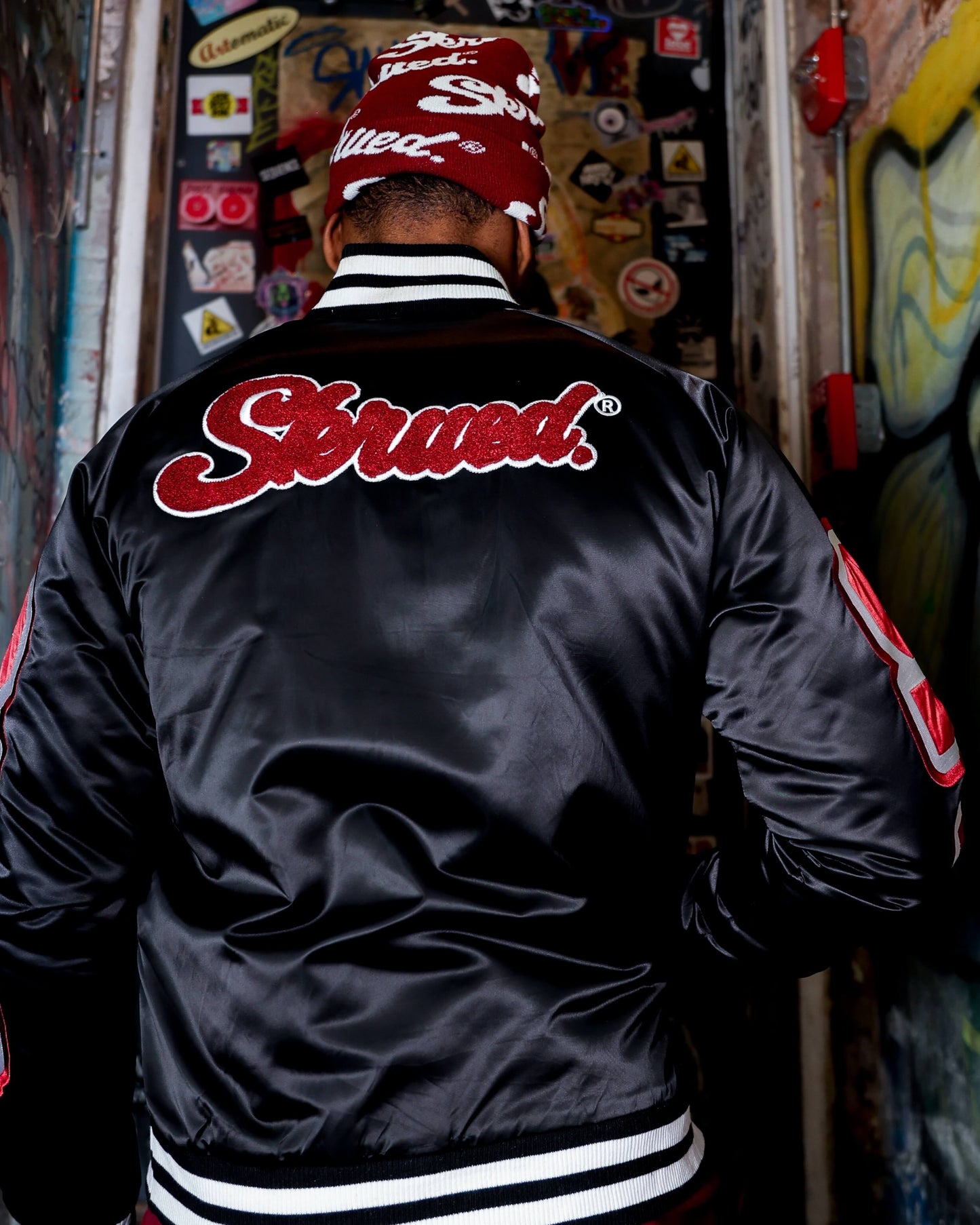 SKRD Satin Bomber Jacket