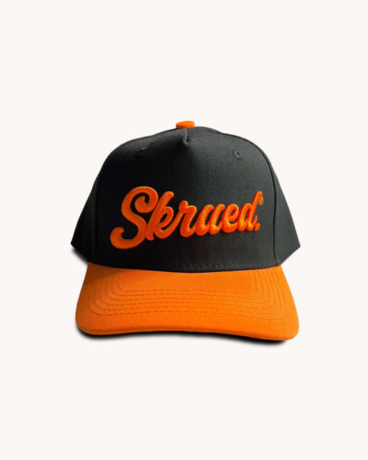 Chunky Logo Snapback Hat - Black/Orange