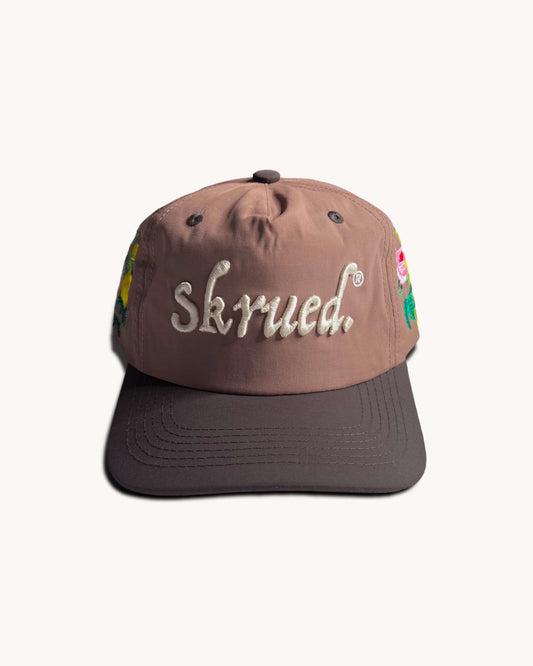 Give Flowers Nylon Hat - Brown