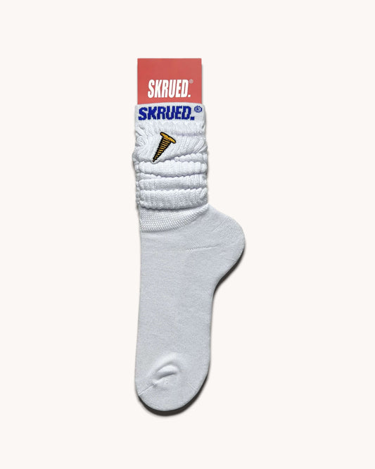 Inspire Logo Slouch Socks - White/Blue