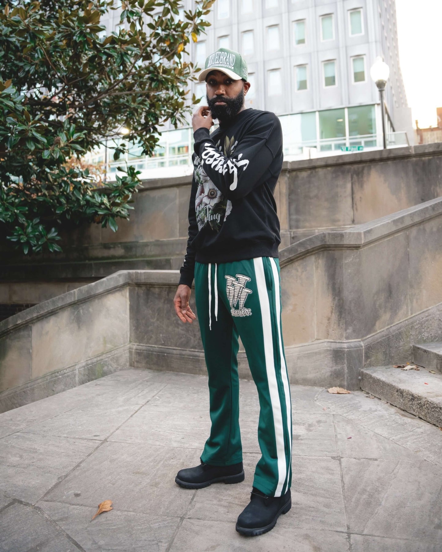 SKRUEDGANG Logo Flare Track Pants