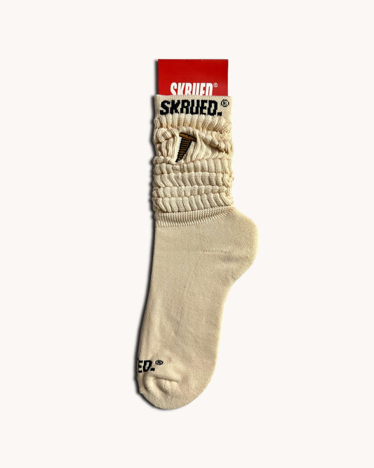 Embroidered Inspire Logo Slouch Socks - Black