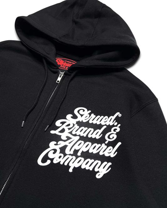 SKRUED Brand Zip Up Hoodie - Black
