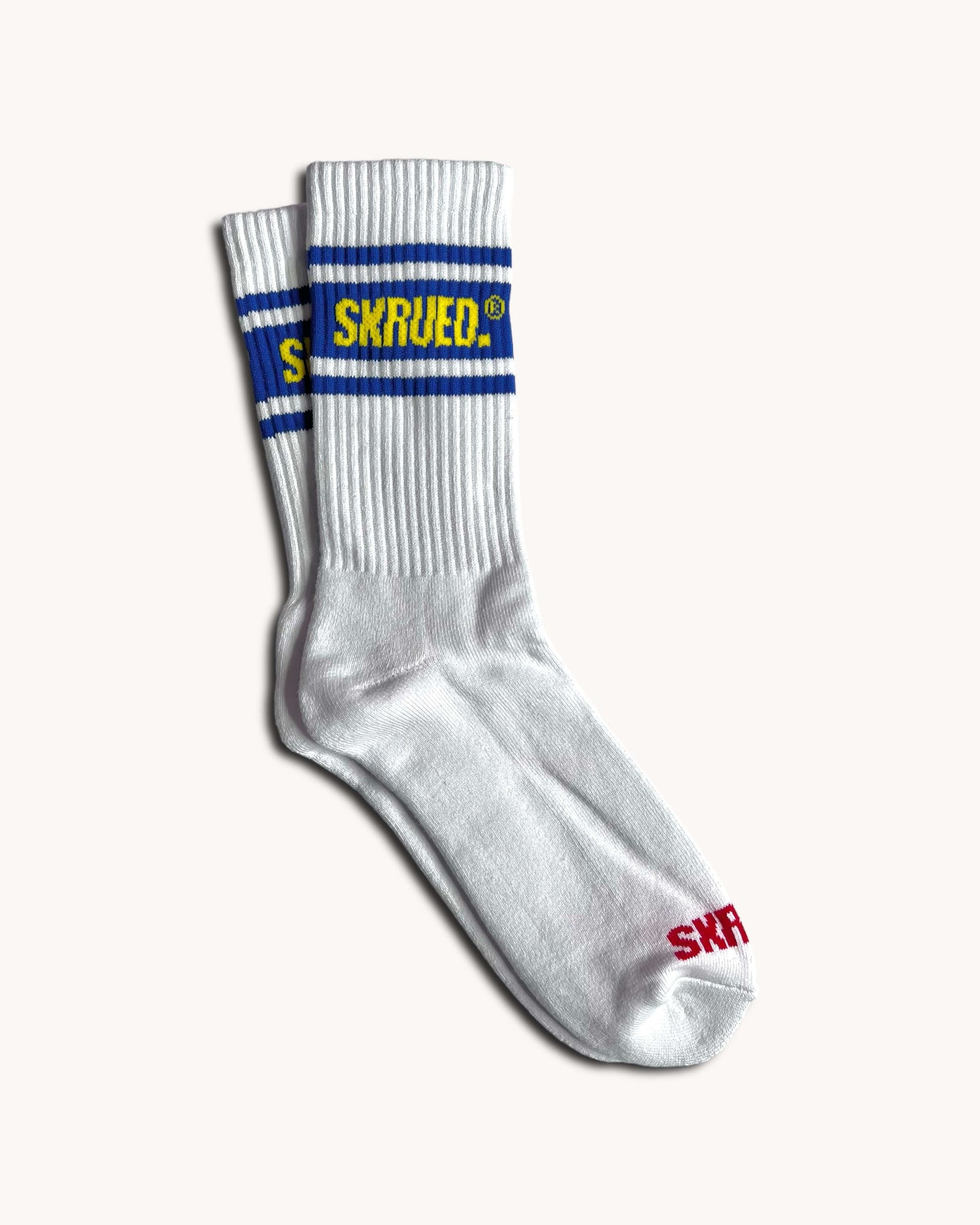 Retro Stripe Logo Socks - Blue/Yellow