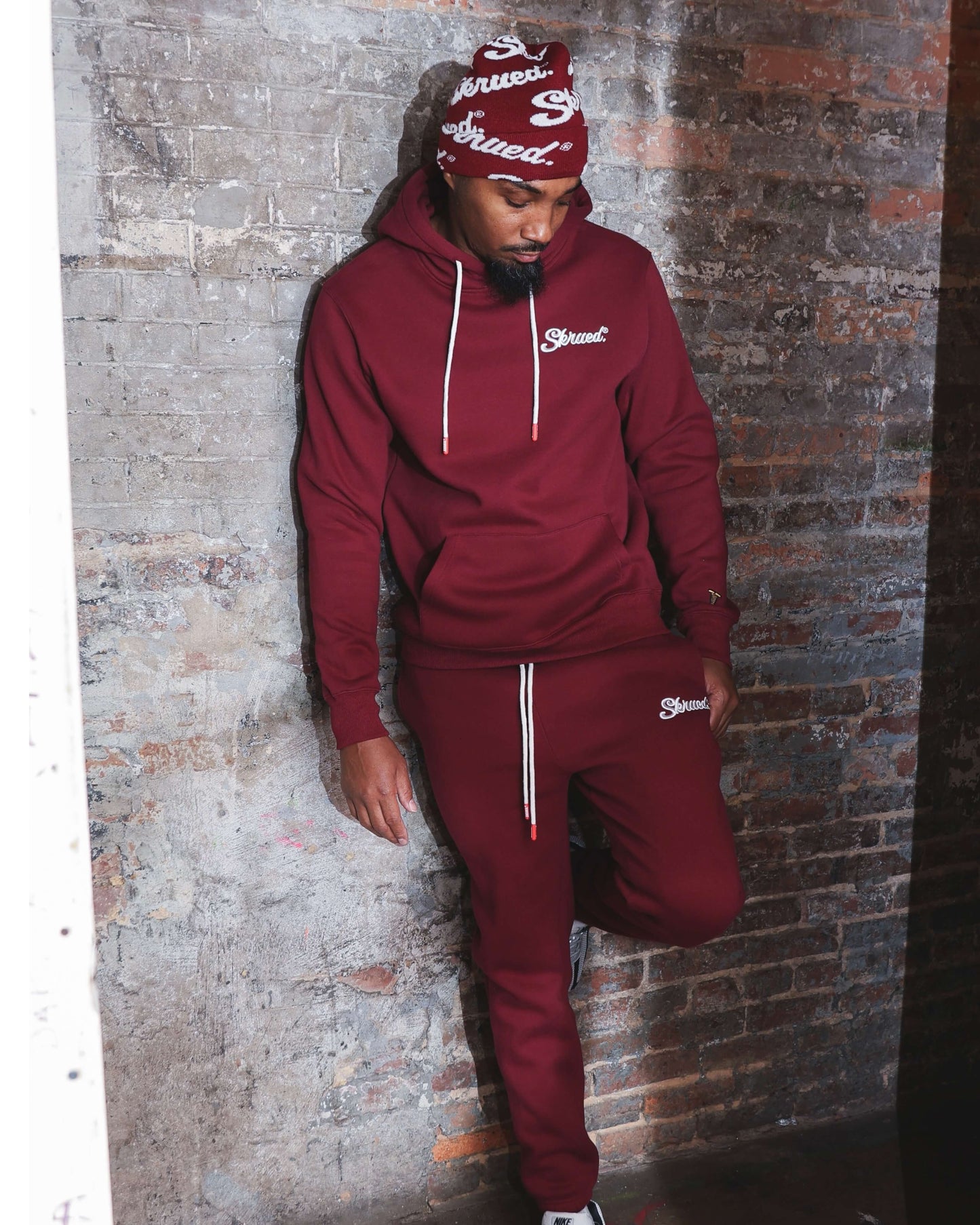 Micro Chunky Logo Sweatsuit - Wine