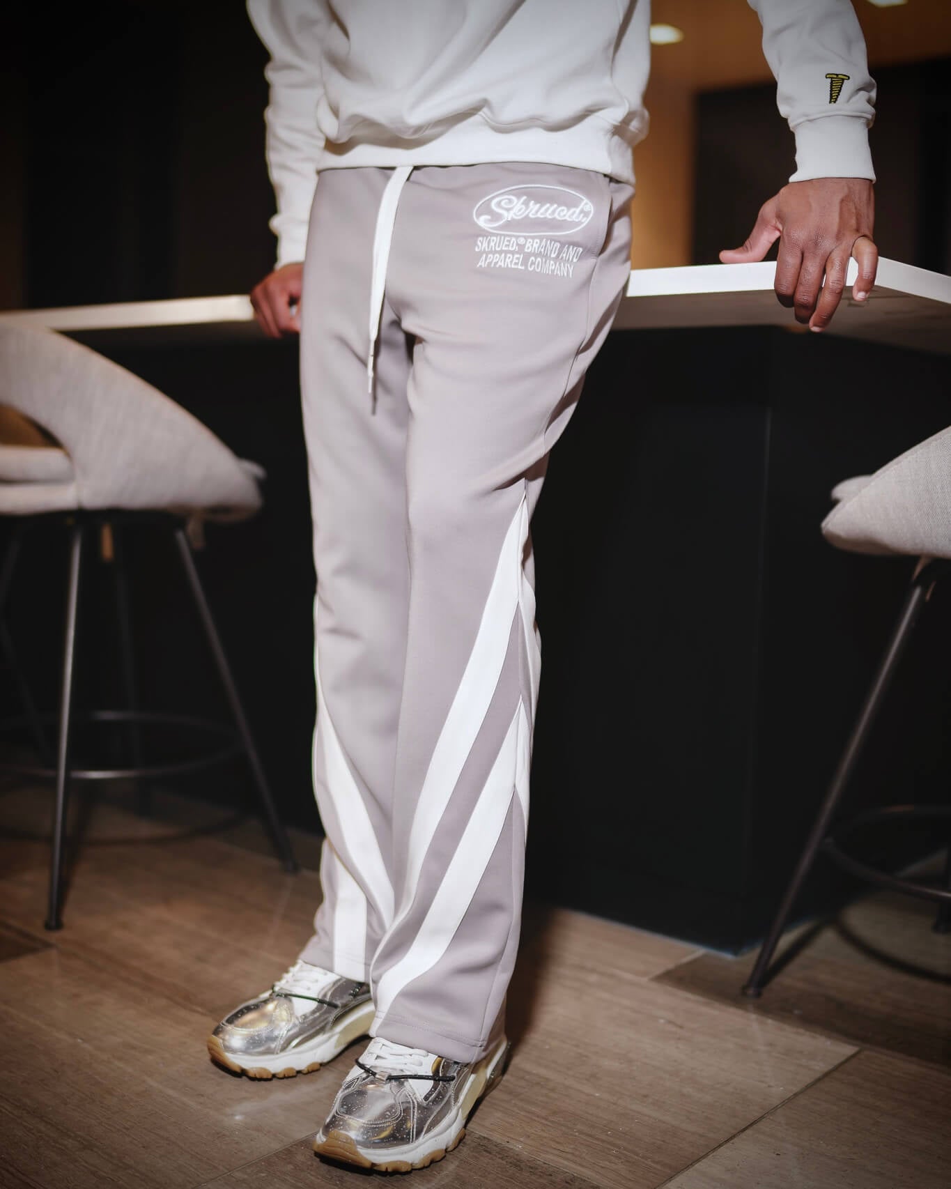 Slanted Stripes Flare Track Pants