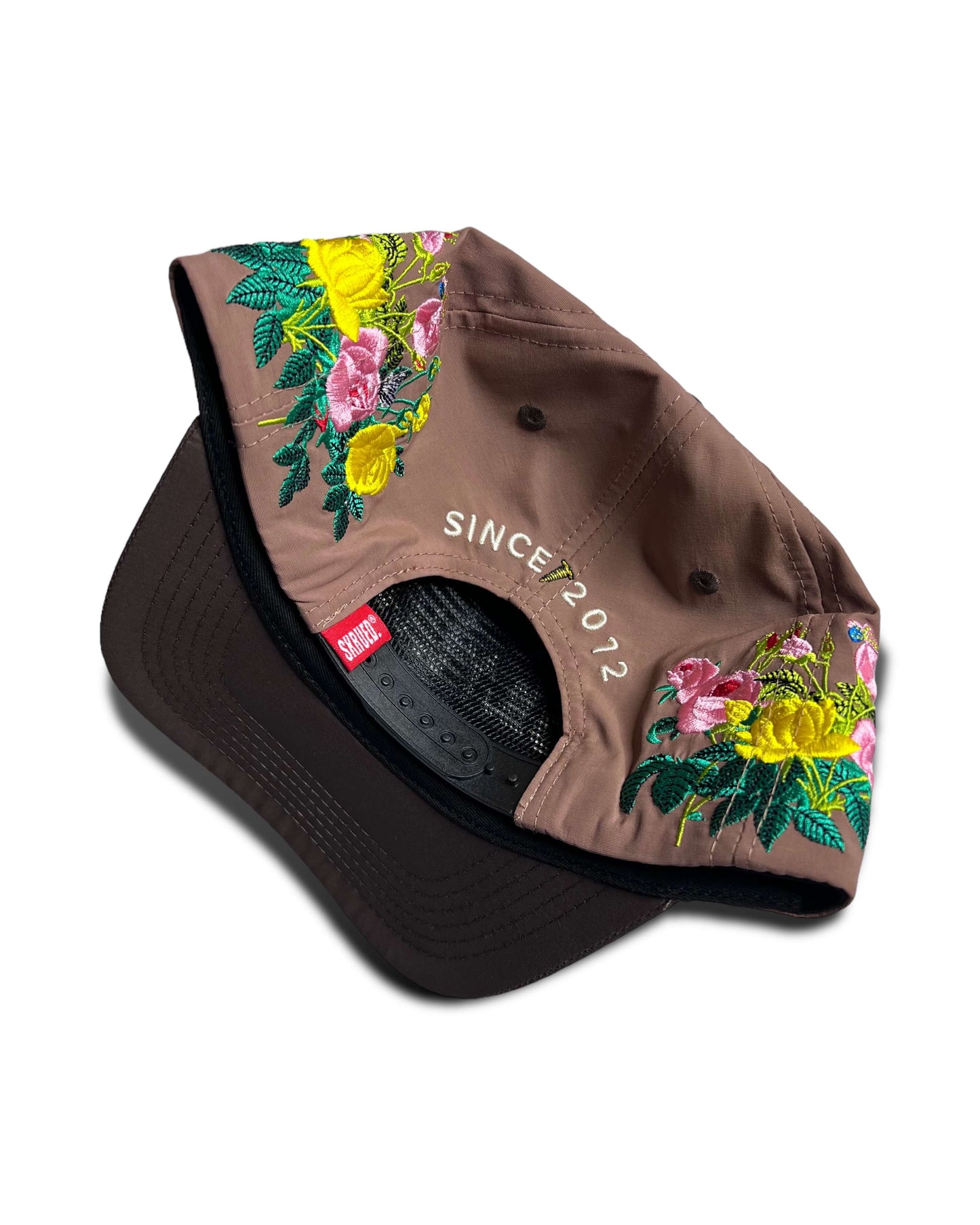 Give Flowers Nylon Hat - Brown