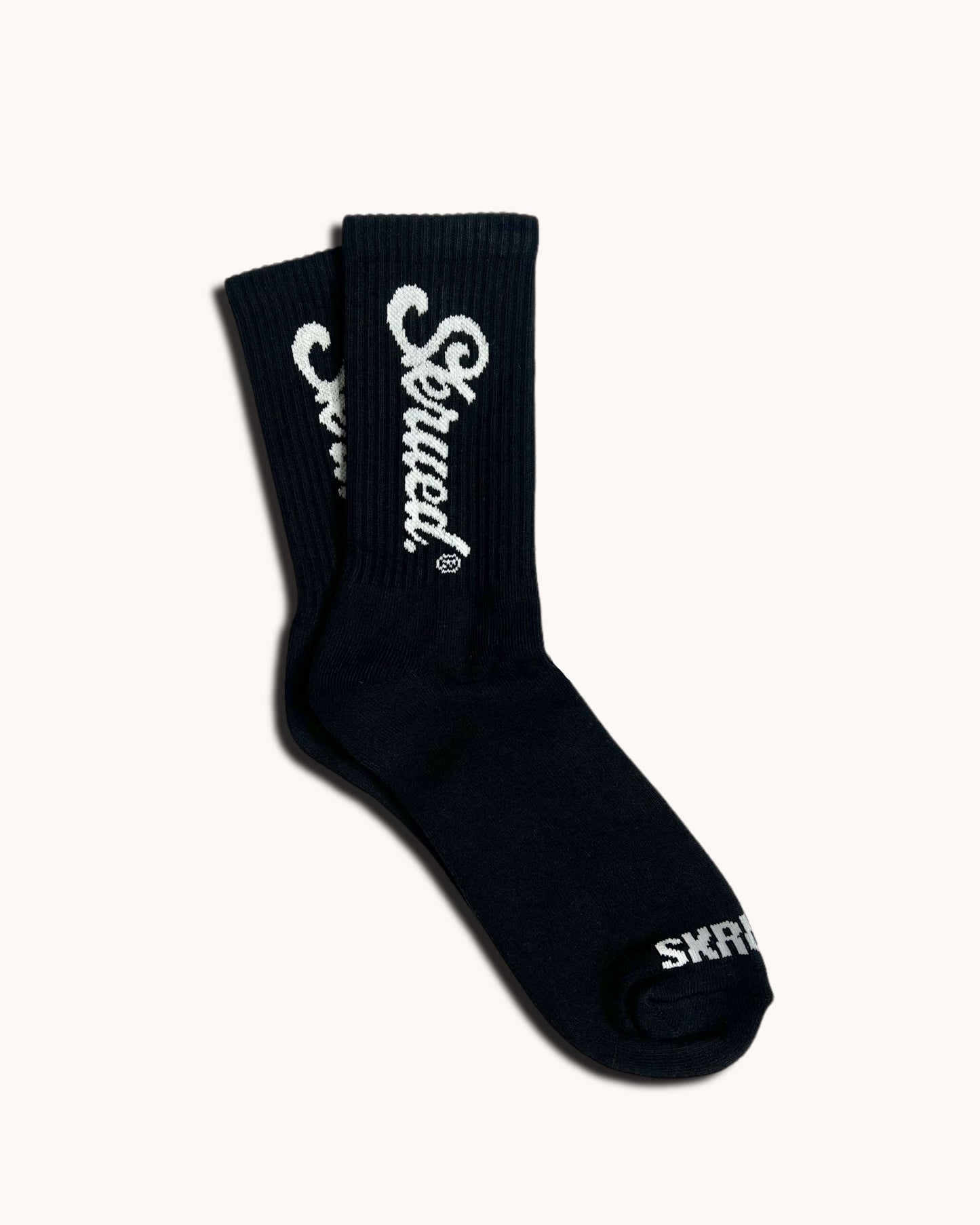 SKRUED Chunky Logo Socks - Black/White