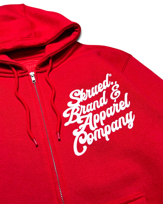 SKRUED Brand Zip Up Hoodie - Red
