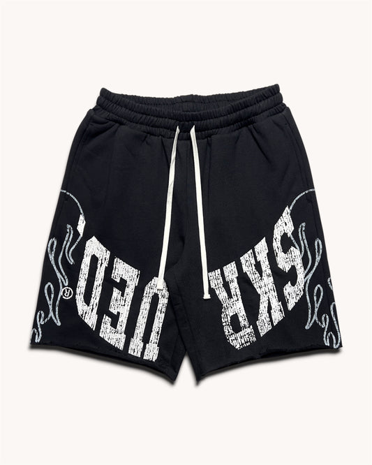 Hell & Back Raw Hem Shorts - Black
