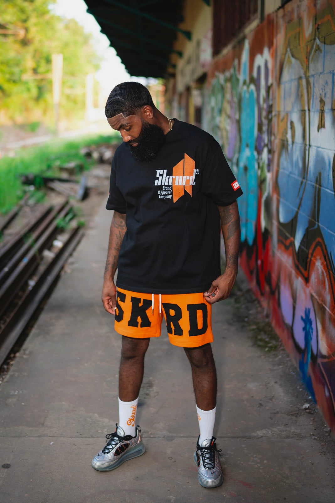 SKRD Applique Shorts - Orange