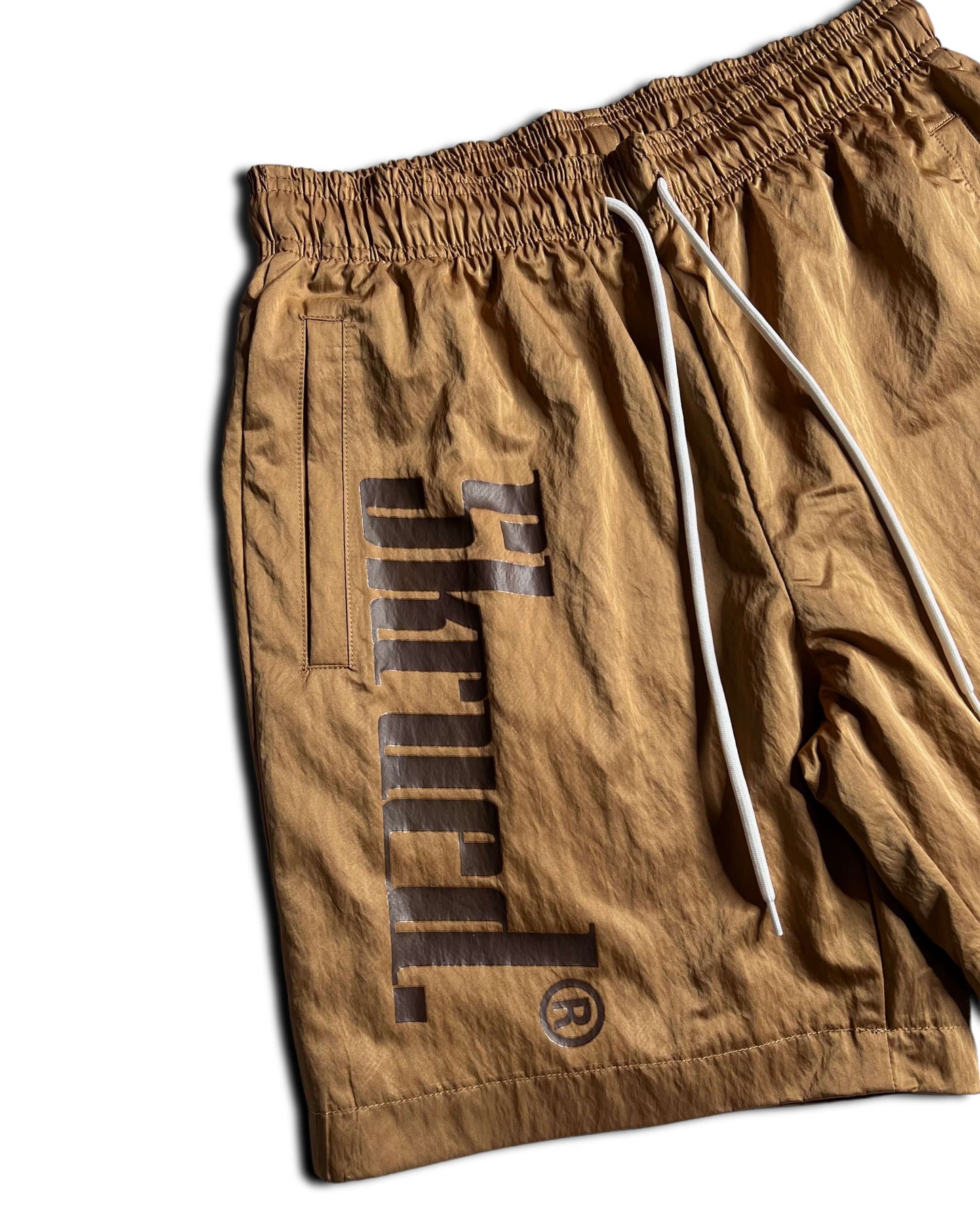 Crisp Logo Swish Shorts - Light Brown