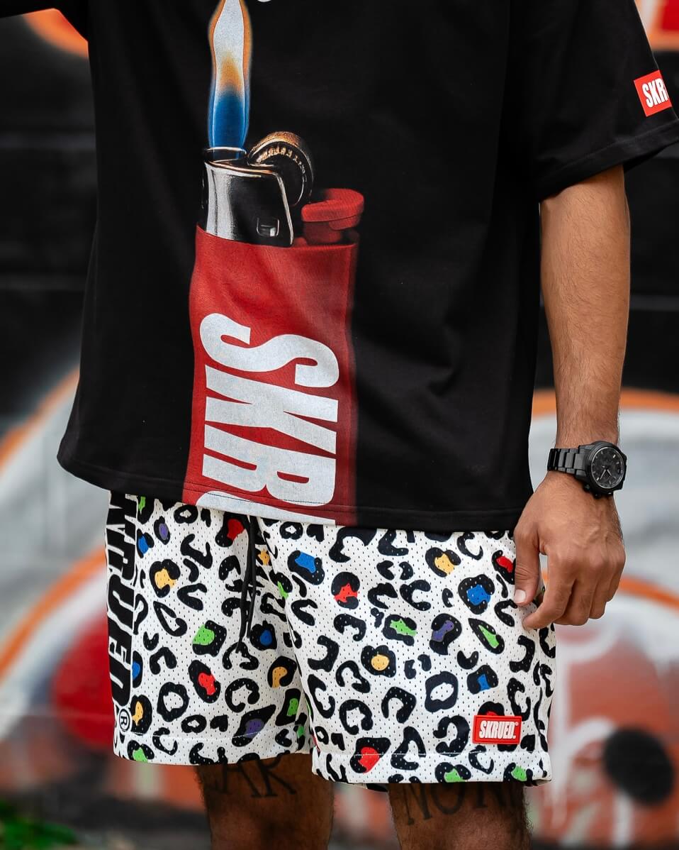 Leopard Mesh Shorts