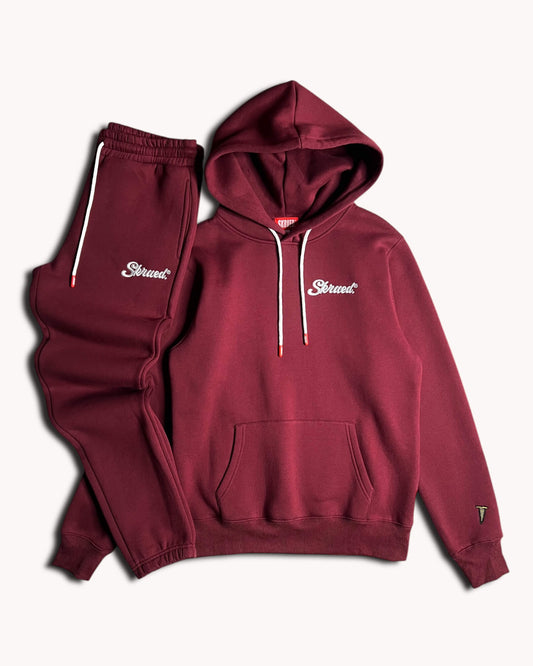 Micro Chunky Logo Sweatsuit - Wine