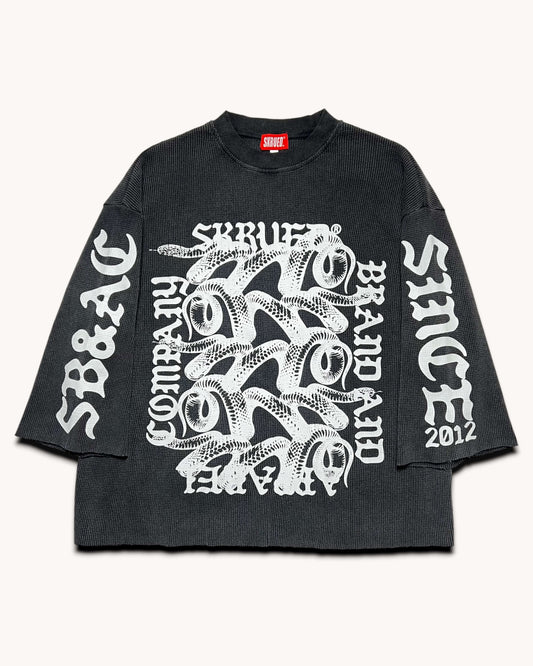 Snake Pit Raw Hem Thermal - Gun Metal