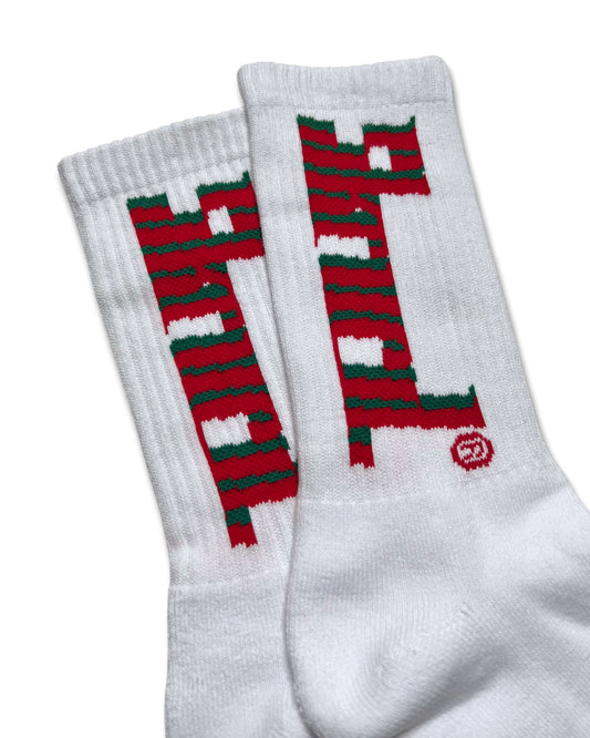 Crisp Logo Socks - Red/Teal