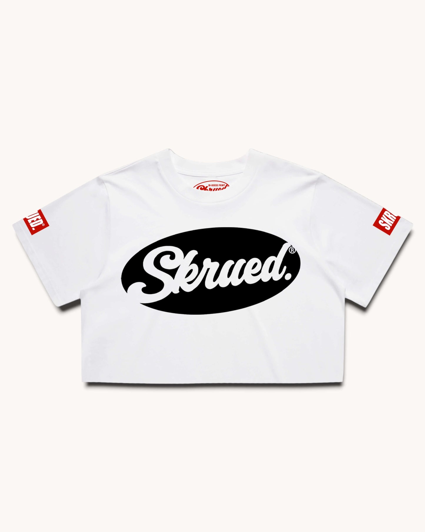 Women’s Crop Chunky Shadow Tee - White