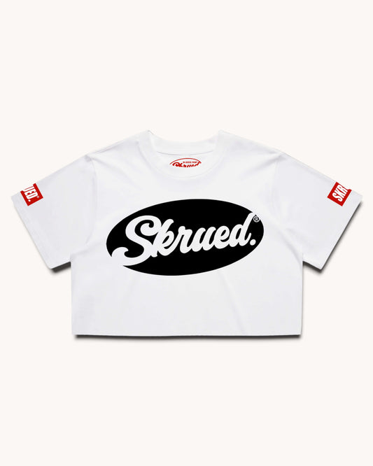 Women’s Crop Chunky Shadow Tee - White