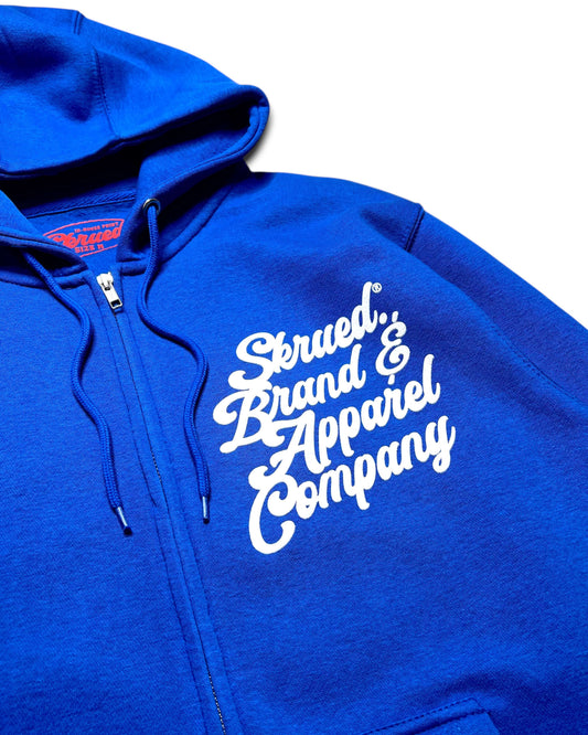 SKRUED Brand Zip Up Hoodie - Blue