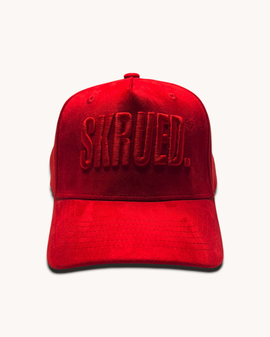 Suede Classic Logo Hat - Fire Red