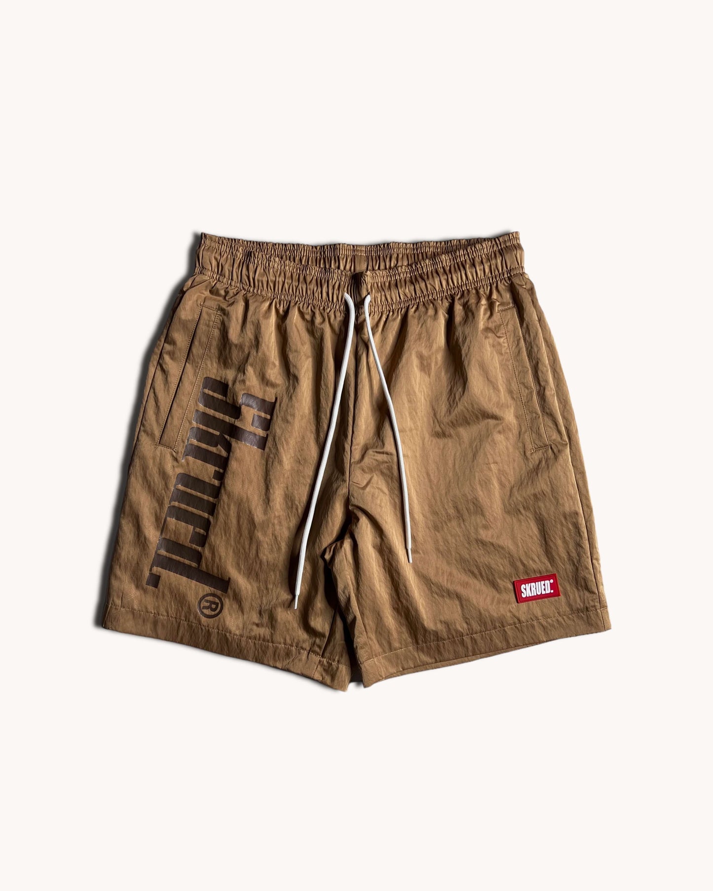 Crisp Logo Swish Shorts - Light Brown