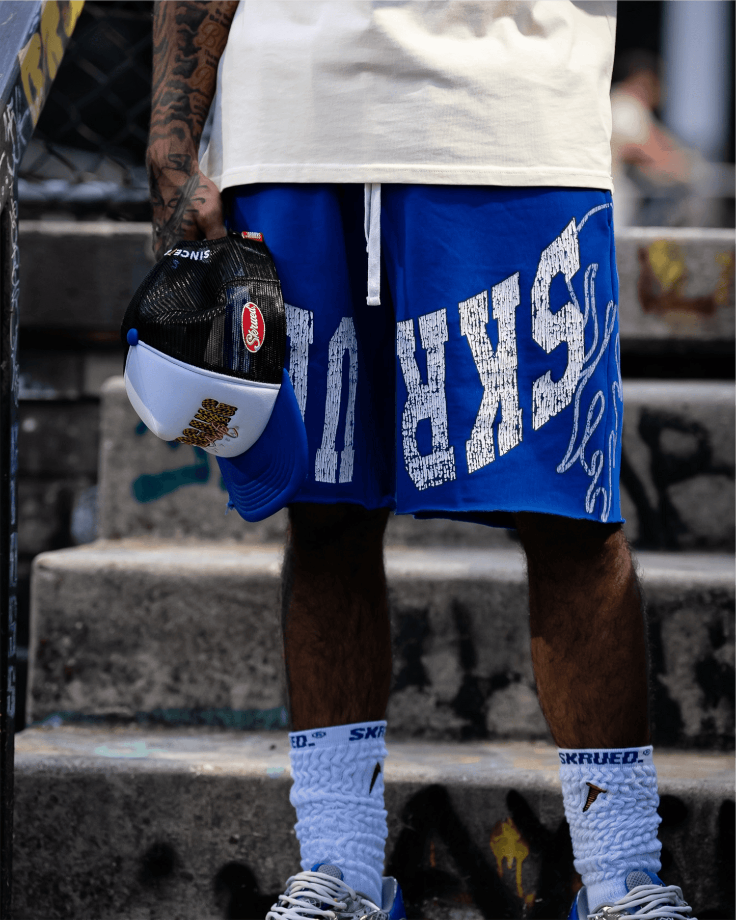 Hell & Back Raw Hem Shorts - Blue