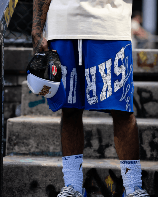 Hell & Back Raw Hem Shorts - Blue