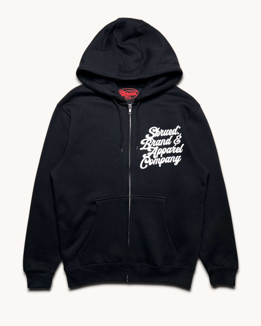 SKRUED Brand Zip Up Hoodie - Black