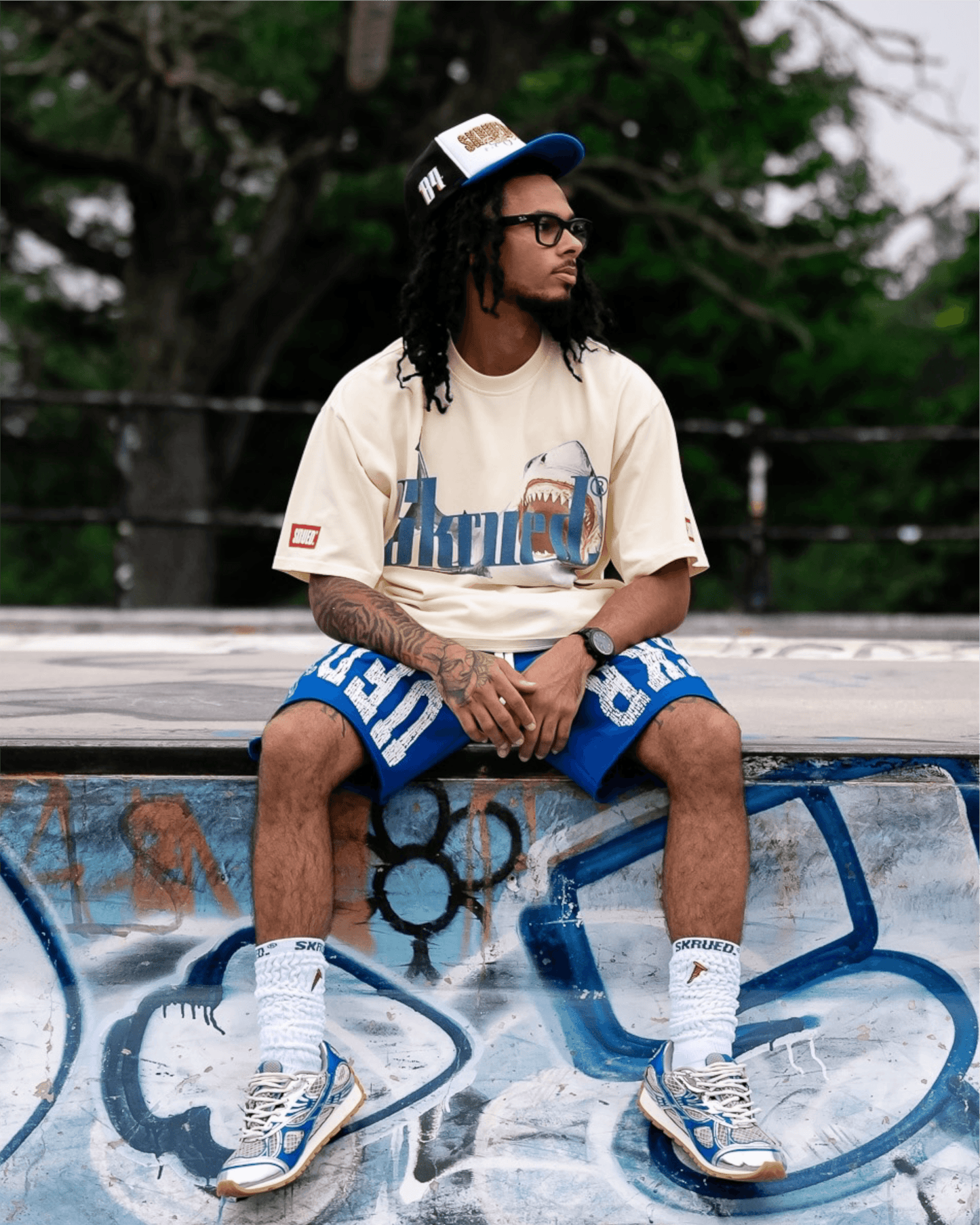 Hell & Back Raw Hem Shorts - Blue