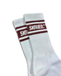 Retro Stripe Logo Socks - Burgundy