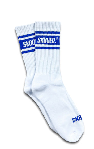 Retro Stripe Logo Socks - Blue
