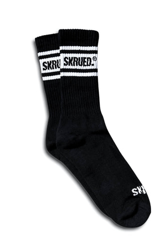 Retro Stripe Logo Socks - Black/White