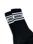 Retro Stripe Logo Socks - Black/White